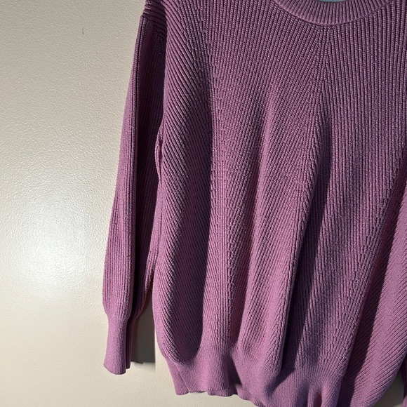Chic Plum Ribbed Knit Sweater - Picture 2 of 5